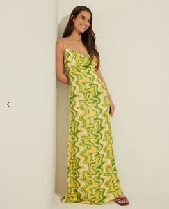 Retro Swirl Print Slip Dress