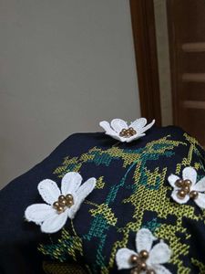 Chic Navy Blue Floral Dress