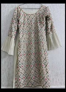 Elegant Cream Kurta Set with Sharara