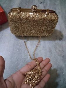 Sparkly Gold Clutch Bag
