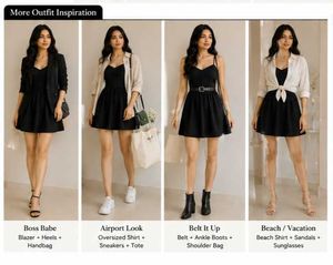 H&amp;M Black Cami skater Mini Dress