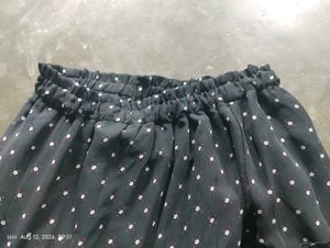 Black Polka Dot Tiered Skirt