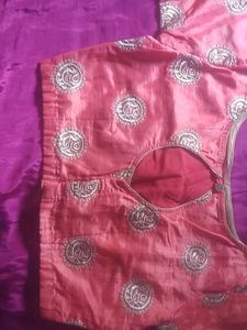 Embroidered Orange Blouse