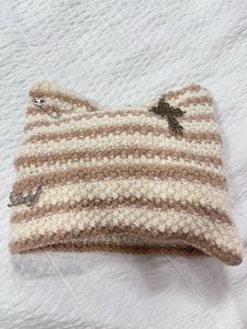 Striped Cat Ear Beanie