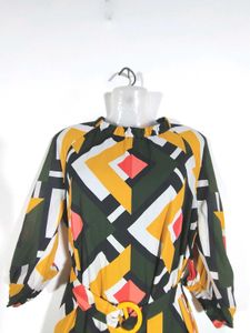 Multi Geometry Print Dress (Women's)