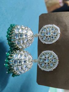 Elegant Green Jhumka Earrings