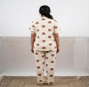Cute Bear Print Pajama Set