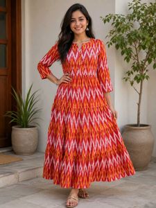 ❤️🧡ikkat Ethnic Gown