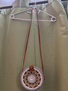 Imported from Bali Round Rattan Crossbody Bag