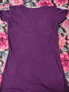 Purple Embroidered Nightgown