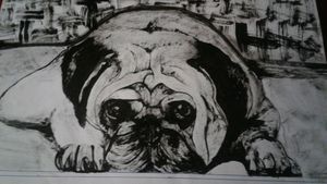 Cute Dog Painting (framed)