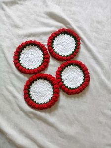 Handmade Crochet Coasters (Set of 4)