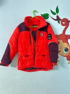 Boys Orange Fila Puffer Jacket