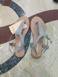 Women's Grey Flat Sandals