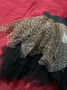 Leopard Print Tulle Skirt
