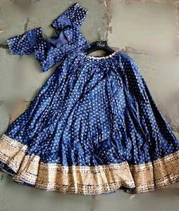 Blue &amp; Gold Lehenga Choli Set