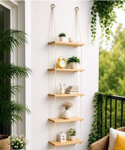 Boho Hanging Shelf Decor 🪵