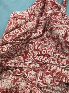 Red Floral Print Smocked Camisole Top