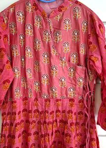 Pink Floral Print Kurta
