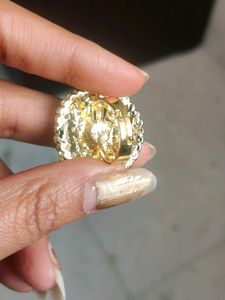 Cocktail Ring Golden And Pink Color