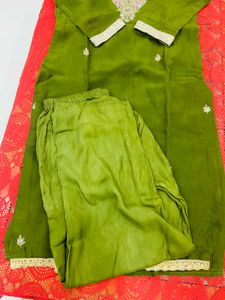 Beautiful Green Kurta Set with Dupatta