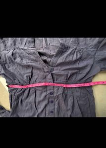Purple Button-Up Blouse