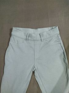 Women's Light Blue Slim Fit Pants | Casual &amp; Offic