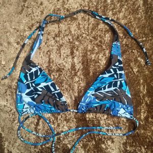 Stylish Leaf Print Bikini Top