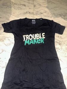 Trouble Maker Black T-Shirt Dress