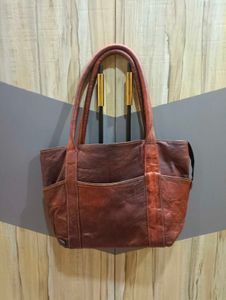 Chic Brown Leather Tote Bag
