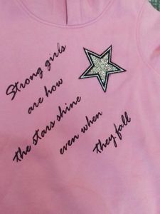 Pink Girls' Hoodie with Star Graphic winter