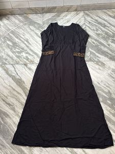 Elegant Black Kurta with Golden Embellishments