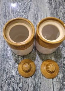 Vintage Ceramic Pickle Jars Set