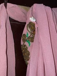 Elegant Pink Embroidered Gown