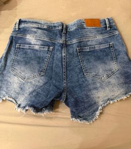 Distressed Denim Shorts