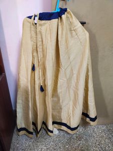 Elegant Blue &amp; Gold Embroidered Outfit
