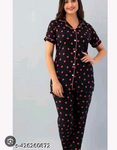 Cute Heart Print Pajama Set