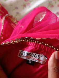 Vibrant Pink Brocade Kurta Set with Dupatta