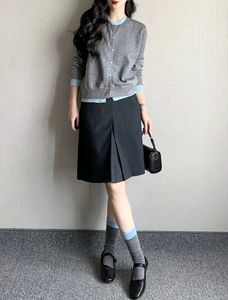 Grey Two-Tone Cardigan