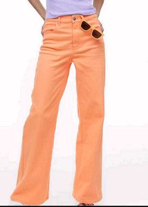 H&amp;M High Waisted Wide Leg Orange Jeans