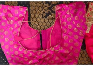 Vibrant Pink Brocade Blouse Set