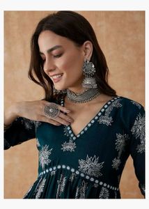 Red &amp; Gold Embellished Kurti