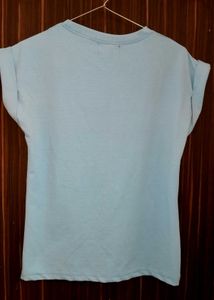 Baby Blue Floral Print T-Shirt