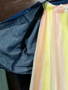 Stylish Striped Dress with Denim Jacket