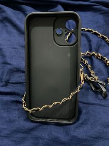 Black iPhone 16 plus Case with Chain Strap
