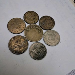 7 Vintage worldwide Token coins