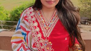 Embroidered pink Kurta with Colorful दुपट्टा एंड प