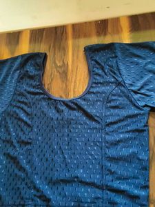 Navy Blue Textured Blouse