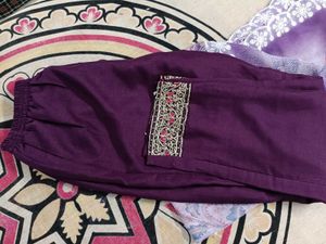 Purple party wear kurta set