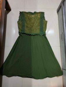 Green Lace Detail Dress